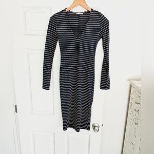 Zara Trafaluc S Midi Dress Striped Excellent Condition